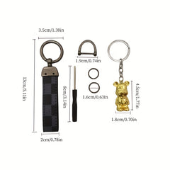 Metal Violence Bear Key Chain for Men, Car Key Backpack Pendant Gift