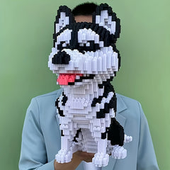 Husky Building Blocks Dog Toy 3D Handcrafted Puzzle Figurine Gift