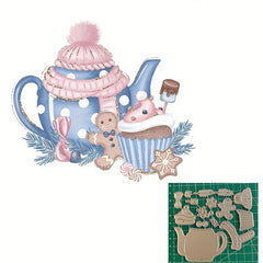 1pc Christmas Teacup Metal Cutting Dies Stencil for Card Making DIY Scrapbooking