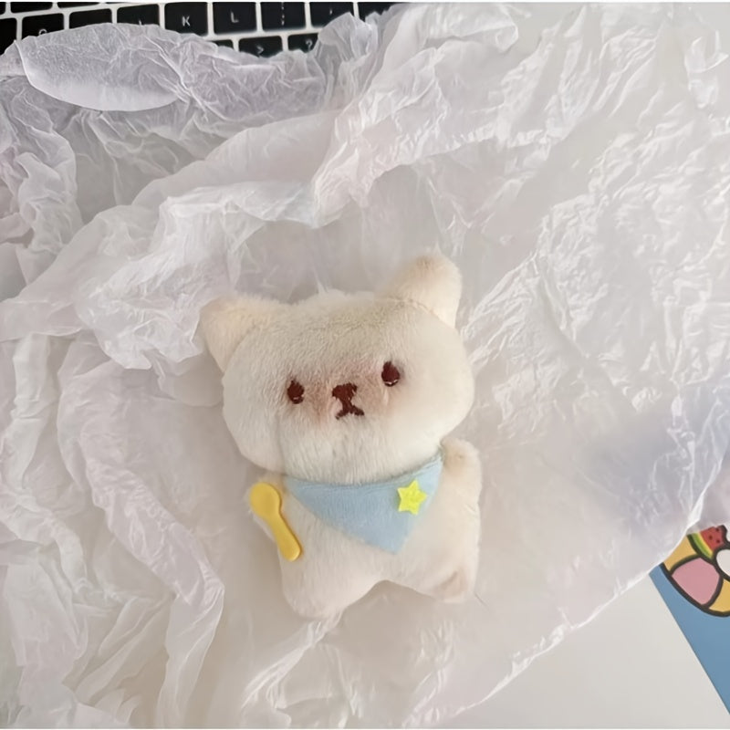 2pcs Mini Plush Kitten Squishy Pendants Soft Fabric Stuffed Animal Dolls