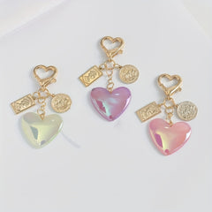 Y2K Glitter Heart Keychain Pendant Bag Accessory