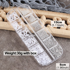 Flat Back Nail Pearl Beads Caviar Bead Nail Art Charms Decor