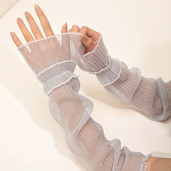 Ruffles Lace Sleeve Sunscreen UV Protection Loose Fit Sleeves