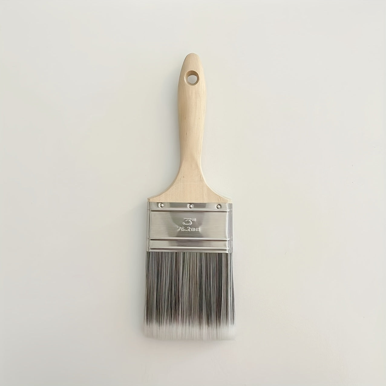 1pc 7.62cm Beavertail Handle Flat Paint Brush for Wall, Soft Filament