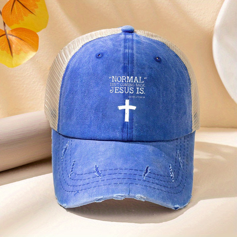 Vintage Distressed Baseball Cap Mesh Sunshade Dad Hat