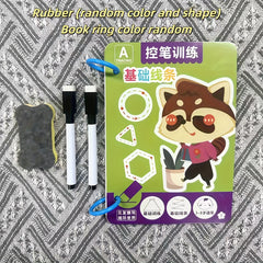 Kids Reusable Educational Practice Book with Erasable Writing Tools