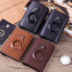Carbon Fiber Airtag Wallet Men's Business ID Credit Card Holder