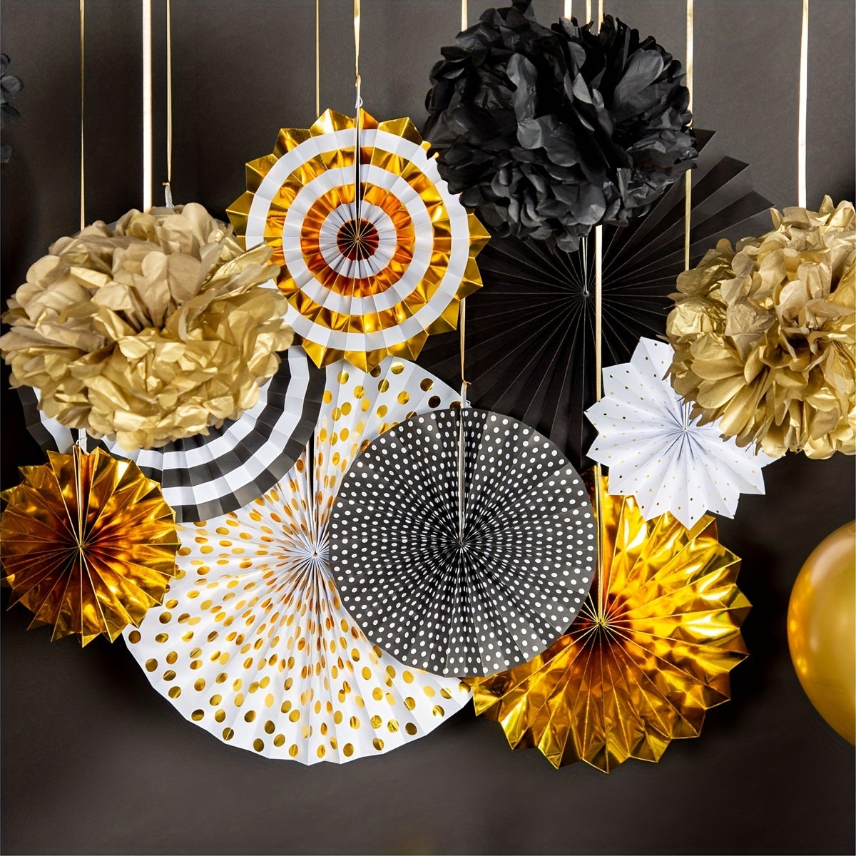 88pcs Golden Party Decor Set Birthday Decorations