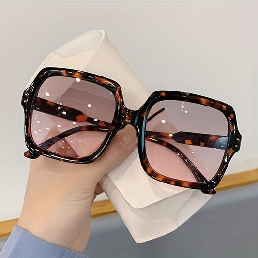 Oversized Square Frame Sunglasses Gradient Lens UV400