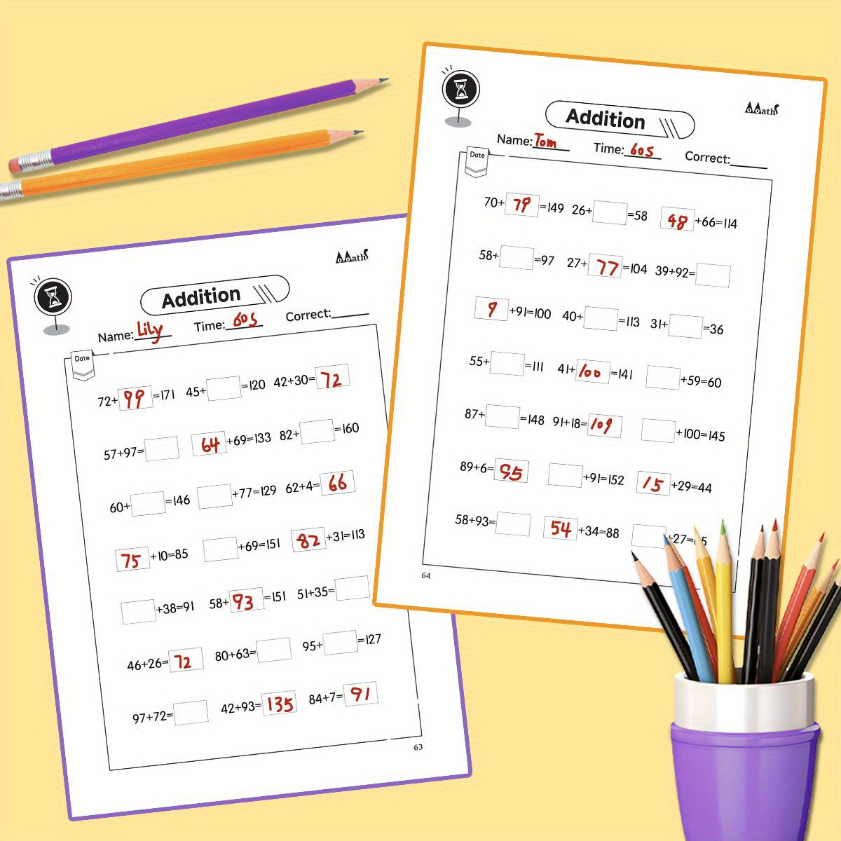 Kids Math Practice Book Addition Facts for Ages 3