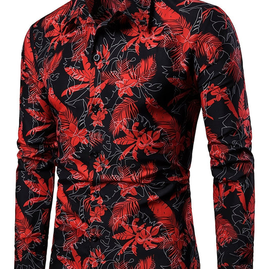 Men's Casual Slim Fit All Over Print Shirt