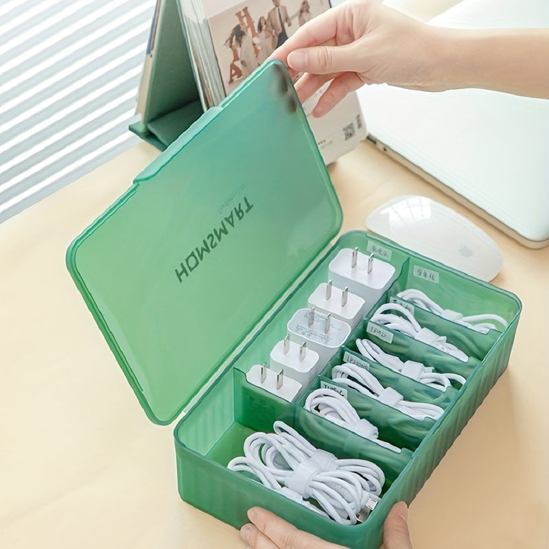 Plastic Cable Management Box with Wire Ties & Stickers