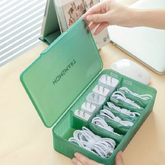 Plastic Cable Management Box with Wire Ties & Stickers