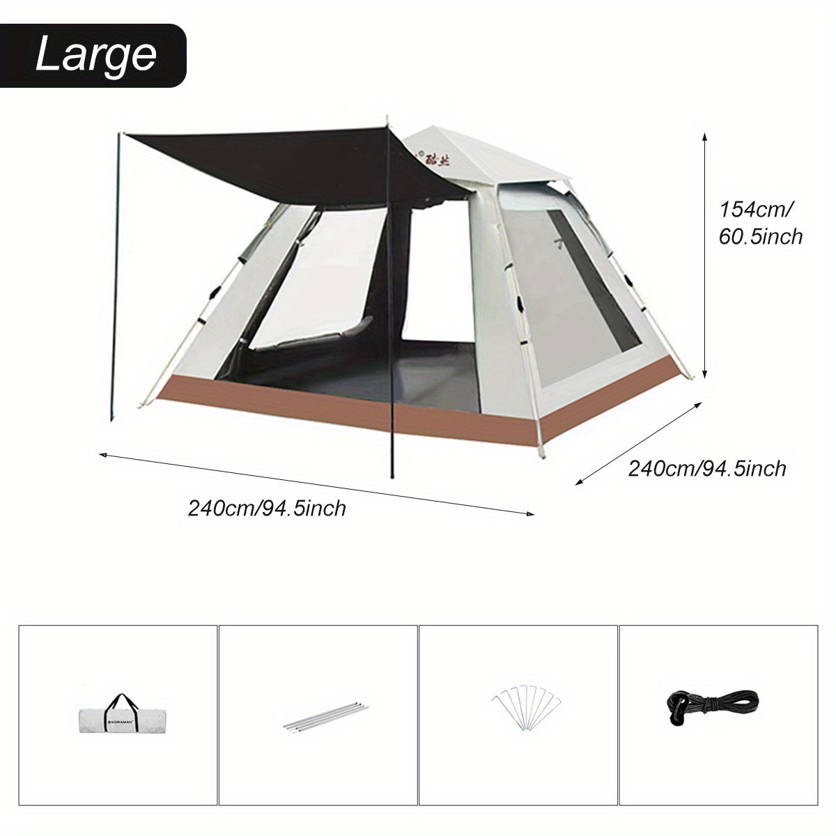 Portable Folding Automatic Tent for Camping, Rainproof