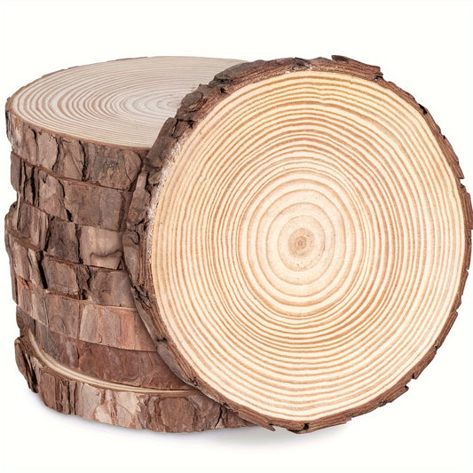 10pcs Natural Fur Wood Coasters Craft Kits Christmas Decorations DIY Fur Craft