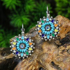 Vintage Geometric Earrings Rhinestone Boho Ear Jewelry Gift