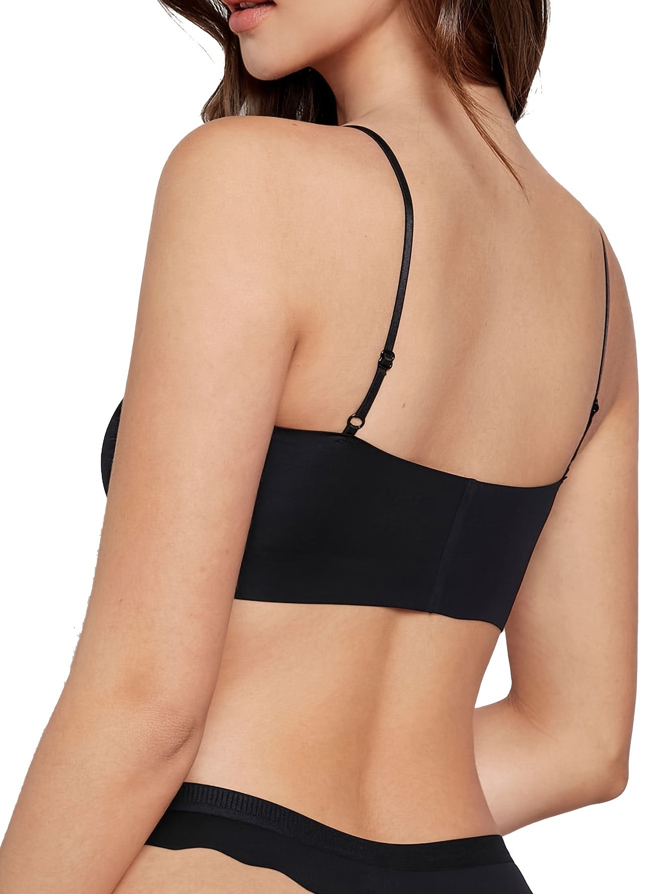 Solid Cami Crop Top Slim Fit Backless Top