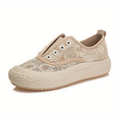Women's Slip On Weaving Sneakers Breathable Walking Shoes