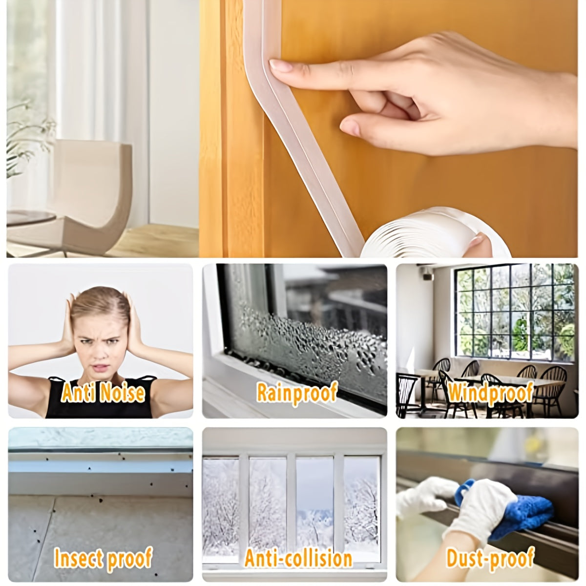 16.5ft Silicone Weather Stripping Tape for Doors & Windows