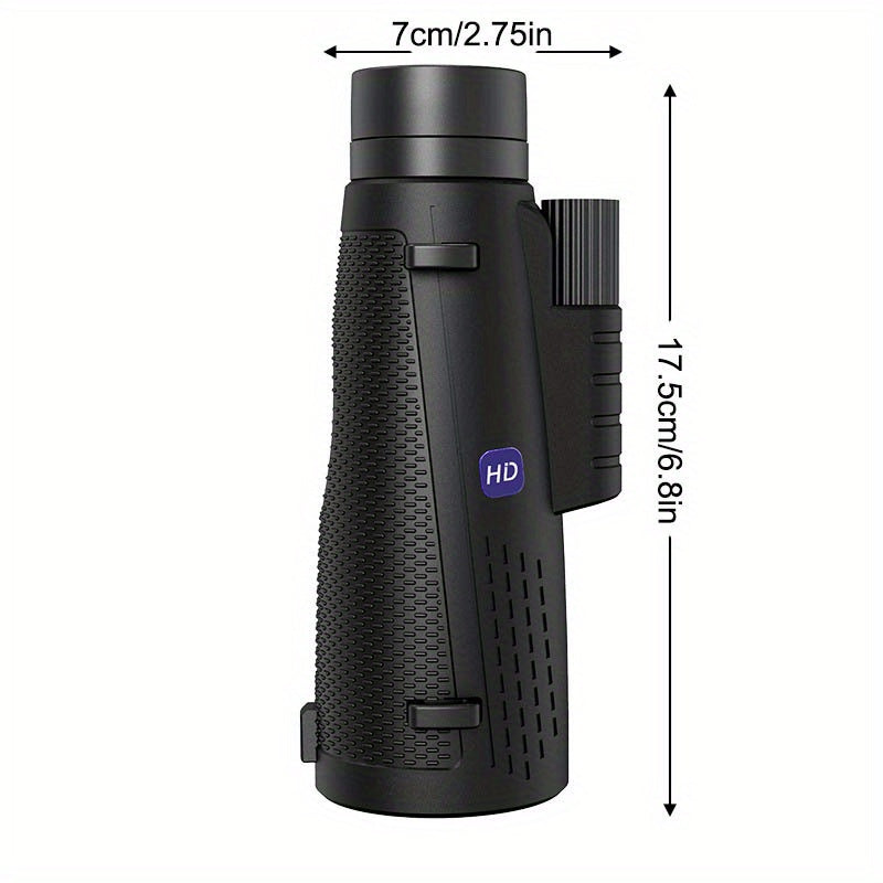 10X50 Wide Angle Monocular Telescope - HD Optics, Lightweight, Ergonomic Grip