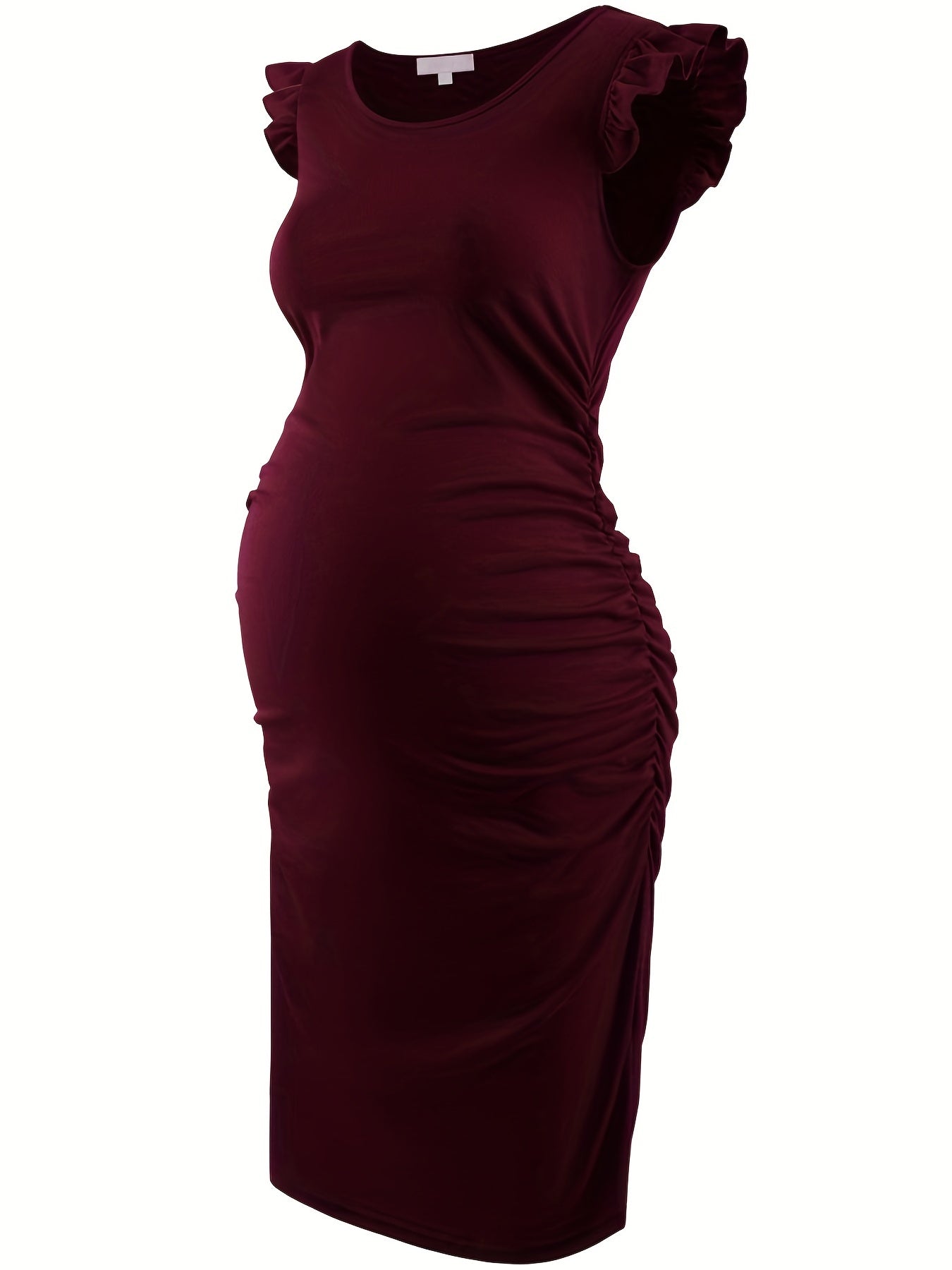Maternity Ruffle Sleeve Dress for Summer Holiday Party