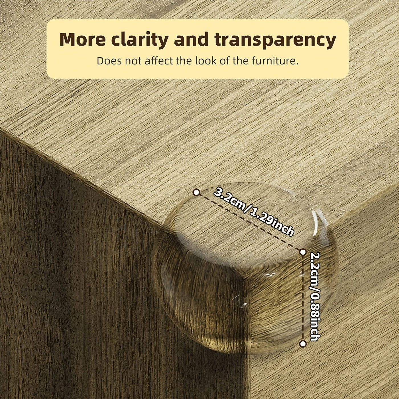 6pcs Transparent Silicone Corner Protectors for Desk Protection