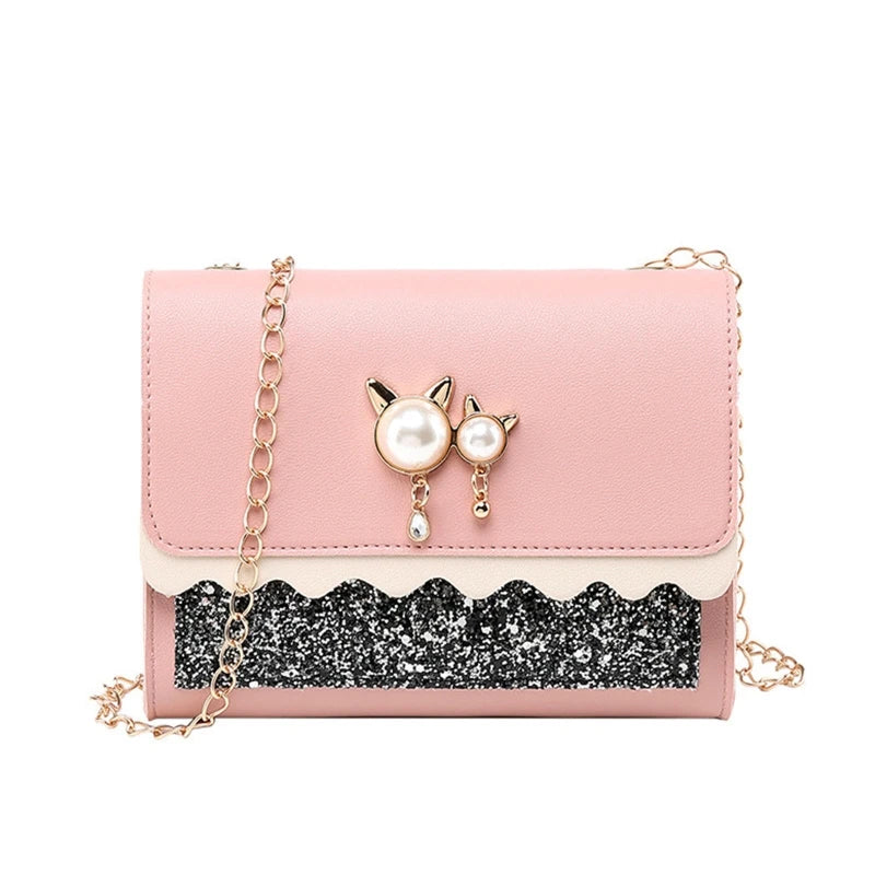 Small Square Bag PU Leather Shoulder Bag Chain Crossbody All-match