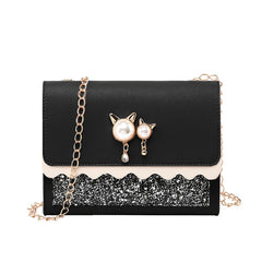Small Square Bag PU Leather Shoulder Bag Chain Crossbody All-match