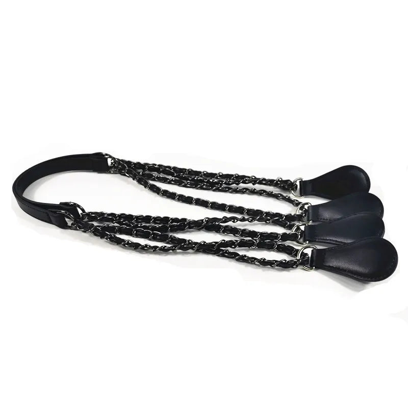 PU Leather & Chain Bag Handle for Obag Tote - Long Bag Handles