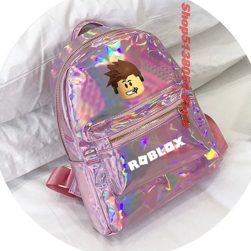 Glitter PU Leather Holographic Backpack for Girls