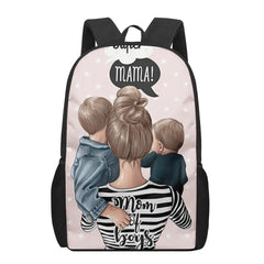 Girl Mom Baby 3D Print School Backpack for Boys Girls Teenager Kids Book Bag