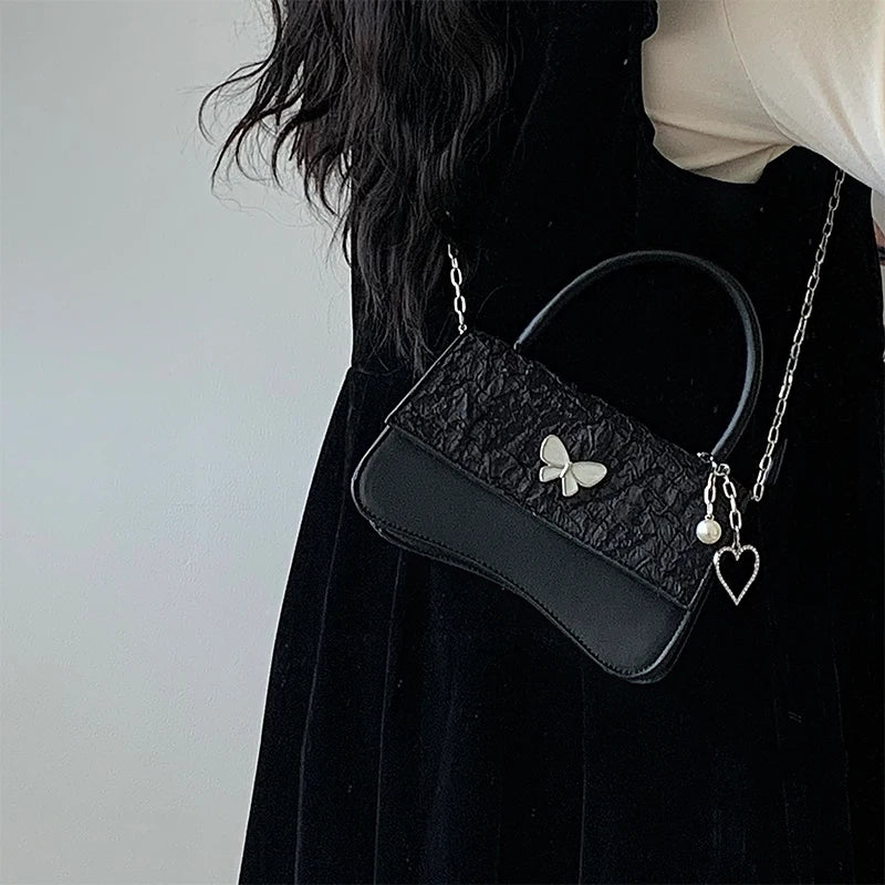 Girl Heart Butterfly Love Bag Women's Style High-quality Chain Small Square Bag