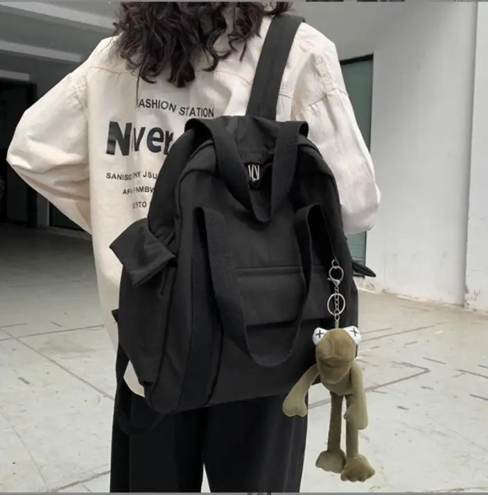 Waterproof Nylon School Backpack for Teenage Girls