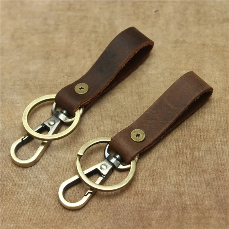 Leather Loop Key Holder Ring Keychains for Men
