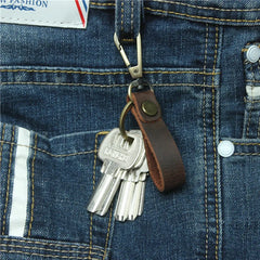 Leather Loop Key Holder Ring Keychains for Men