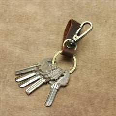 Leather Loop Key Holder Ring Keychains for Men
