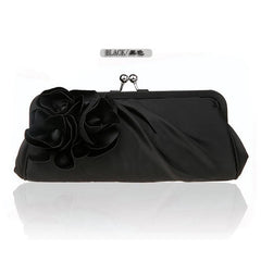 3D Flower Silk Evening Bag Bridal Wedding Purse Party Clutch