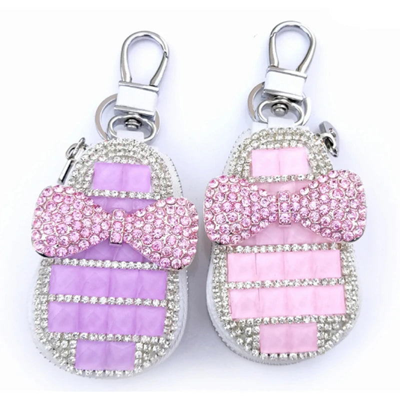 Women's Diamond Car Key Cover - Housekeeper Keychains for Bags