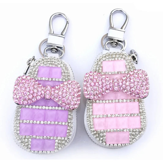 Women's Diamond Car Key Cover - Housekeeper Keychains for Bags