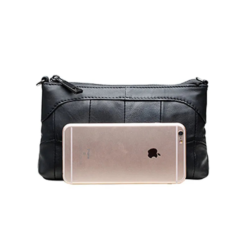Small Soft Leather Clutch Bag for Women