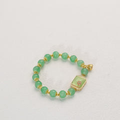Green Gemstone Lotus Bracelet - Perfect Gift for Her