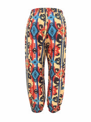  Colorblock Leopard & Southwestern Print Pants