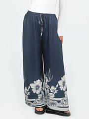  Floral Print Wide Leg Trousers