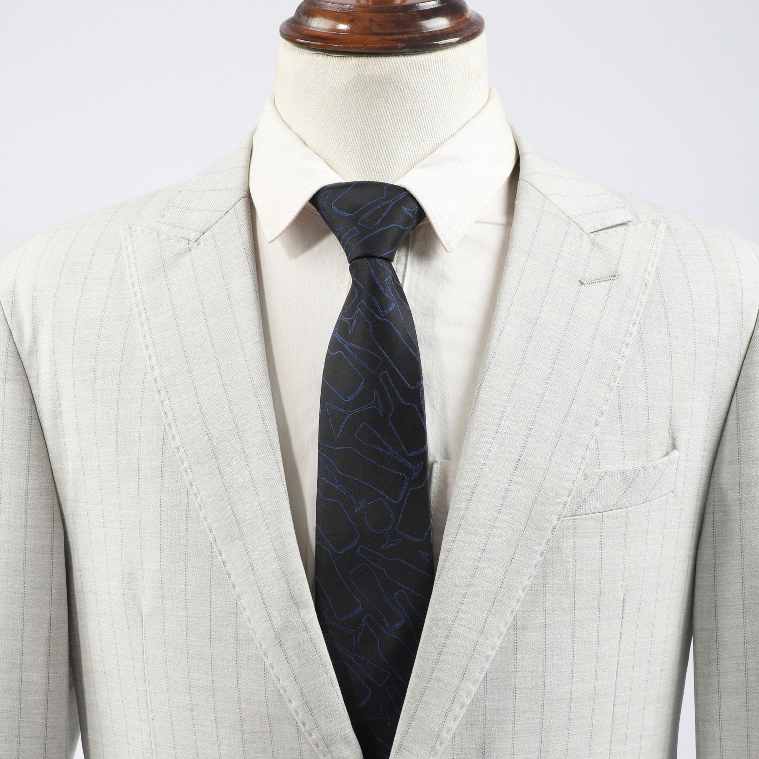 Men's Business Wine Glass Bottle Pattern Tie