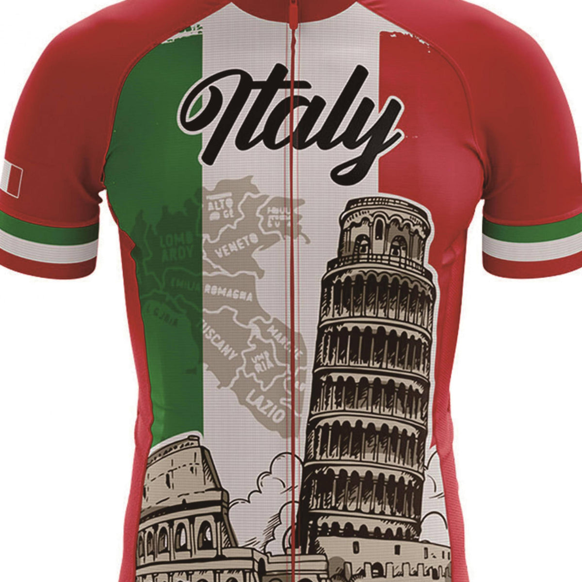 Italia Men's Cycling Jersey - Quick Dry Short Sleeve Shirt