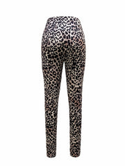 Leopard Print High Waist Leggings Casual Long Length Slim Leggings