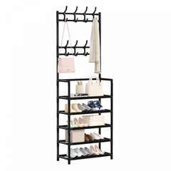 Coat Rack With Shoe Storage Shelf Freestanding Garment Rack