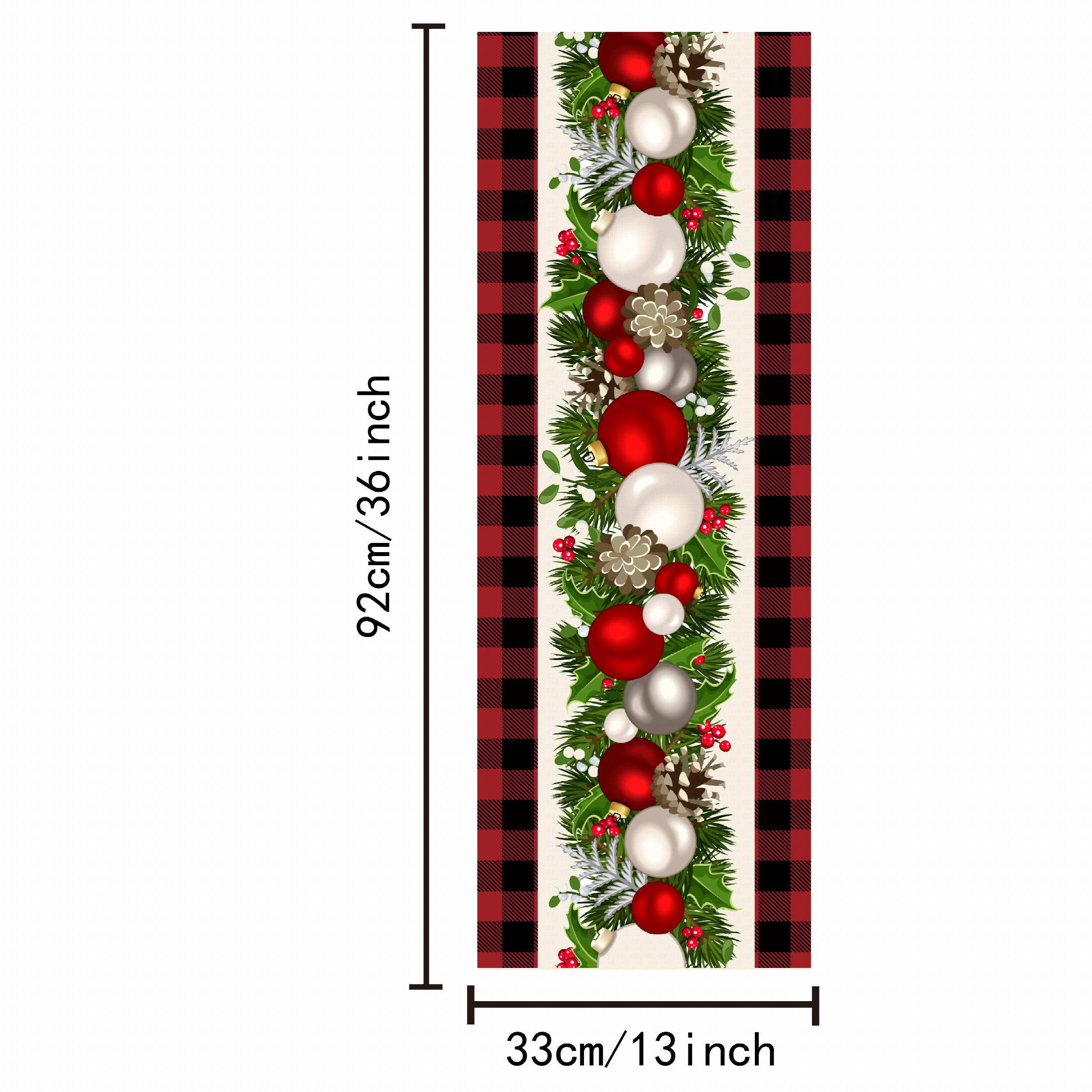 Polyester Christmas Table Runner Red Plaid Holiday Decoration