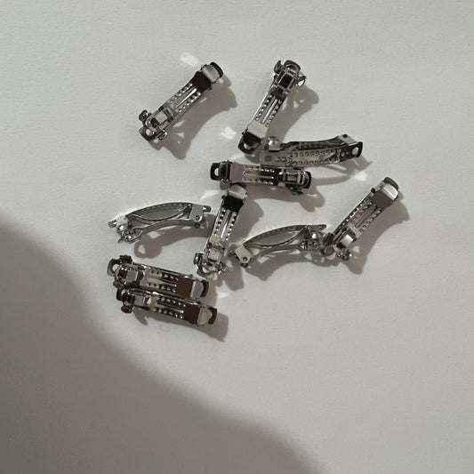 10pcs French Barrette Spring Hair Clips Rhodium Bow Hairpin