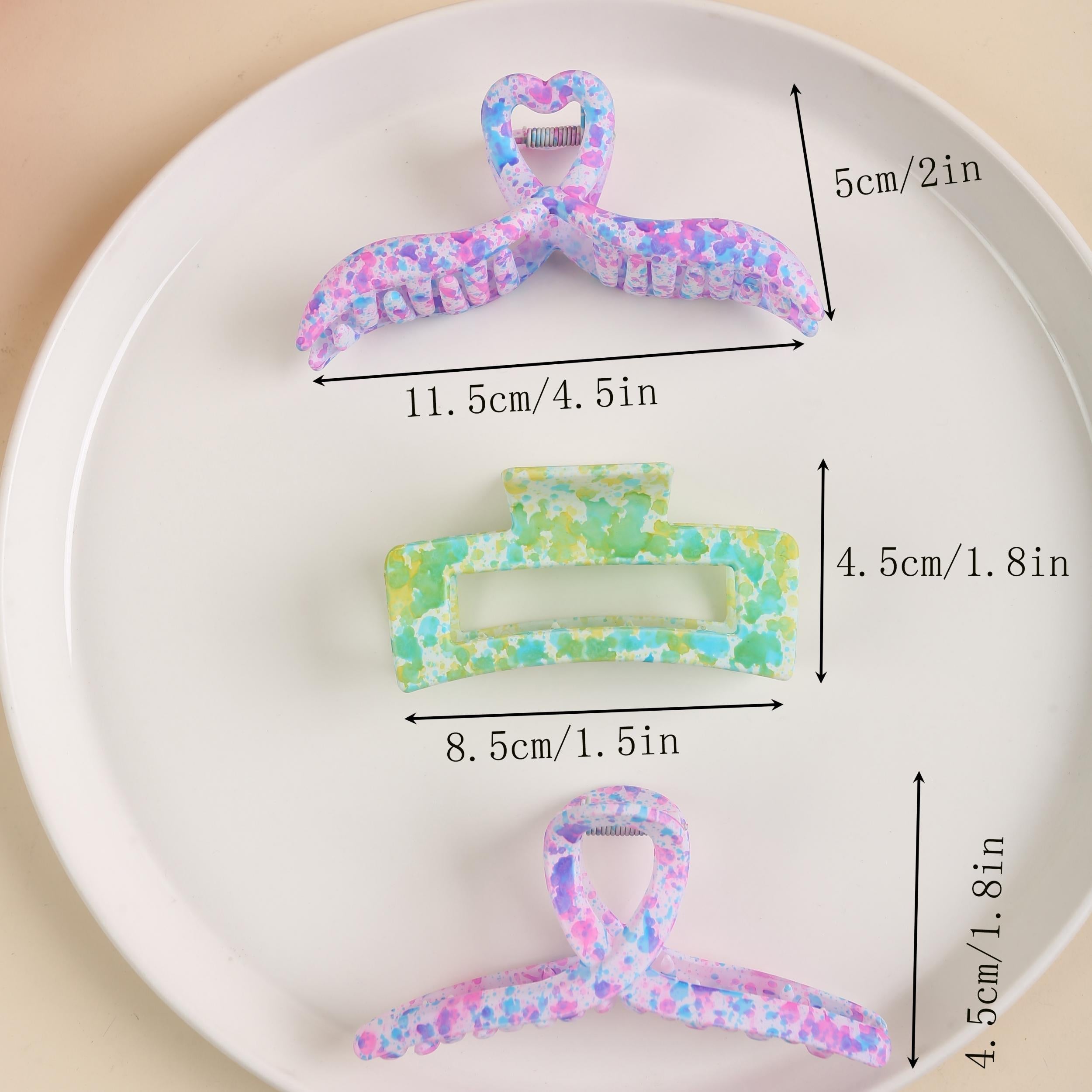 Colorful Ink Mark Hair Claw Style Hair Claw Nonslip Ponytail Shark Claw
